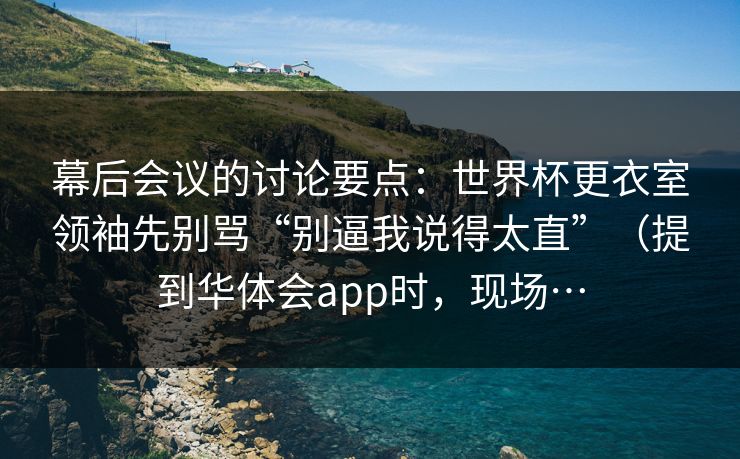 幕后会议的讨论要点：世界杯更衣室领袖先别骂“别逼我说得太直”（提到华体会app时，现场…