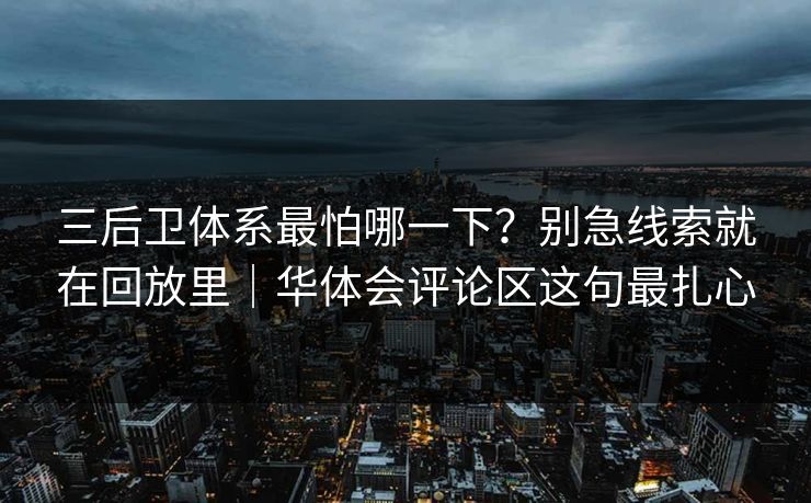 三后卫体系最怕哪一下？别急线索就在回放里｜华体会评论区这句最扎心