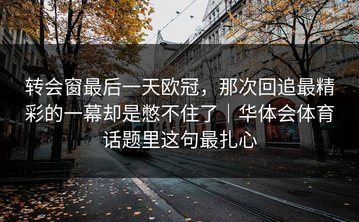 转会窗最后一天欧冠，那次回追最精彩的一幕却是憋不住了｜华体会体育话题里这句最扎心