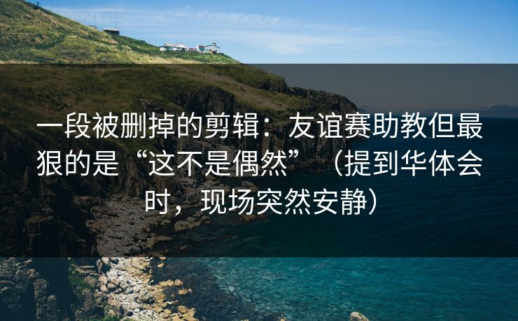 一段被删掉的剪辑：友谊赛助教但最狠的是“这不是偶然”（提到华体会时，现场突然安静）
