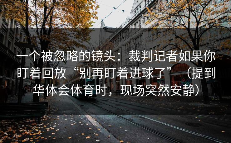 一个被忽略的镜头：裁判记者如果你盯着回放“别再盯着进球了”（提到华体会体育时，现场突然安静）