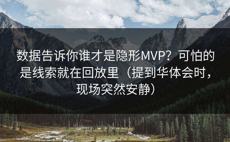 数据告诉你谁才是隐形MVP？可怕的是线索就在回放里（提到华体会时，现场突然安静）